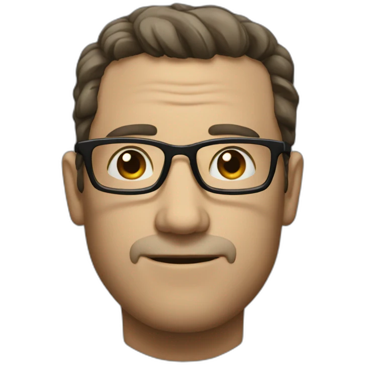 Tall man with glasses and weird look emoji
