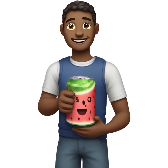 Guy with grape soda and watermelon  emoji