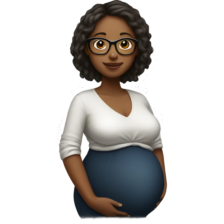 Pregnant girl wearing glasses  emoji