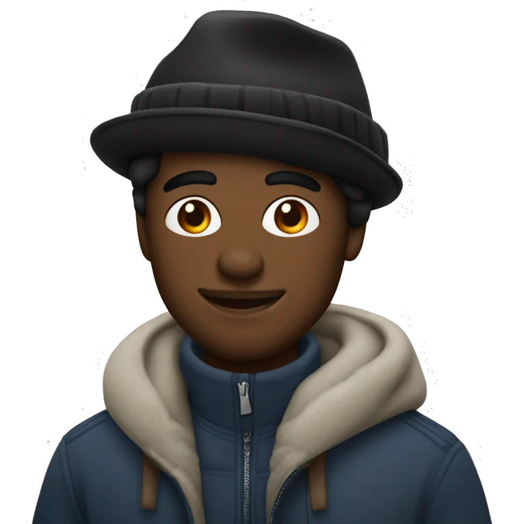hombre negro con gorro de lana emoji