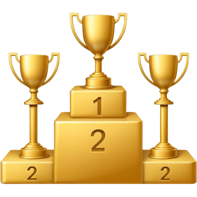 Podium with only two place, write 1st and 2nd emoji