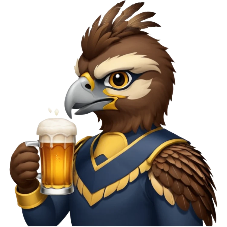 Seahawk drinking beer emoji