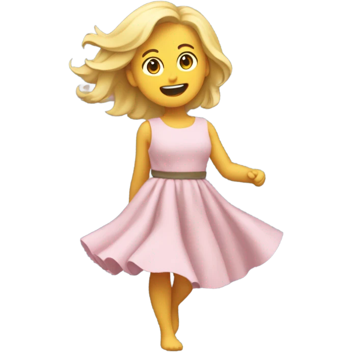 fullbody dress wind blow lift cute adorable nice emote blonde emoji