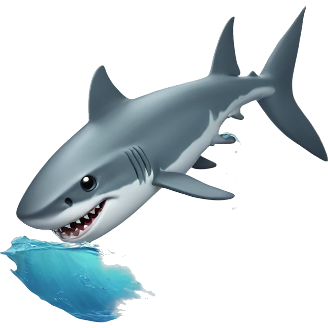 shark chasing a fish emoji
