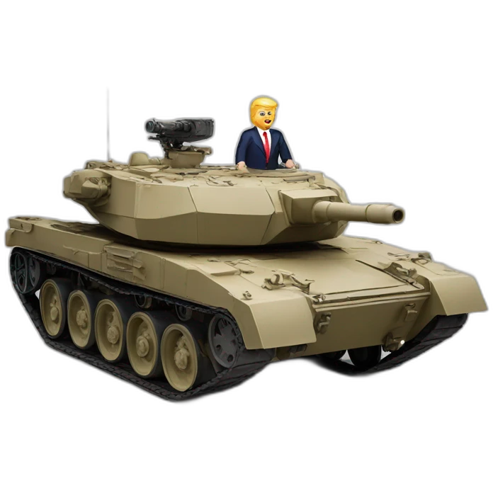 Trump sur un tank emoji