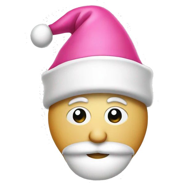 pink santa hat, with no face emoji