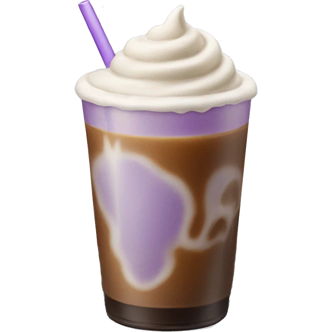 Iced coffee with lavender cold foam  emoji