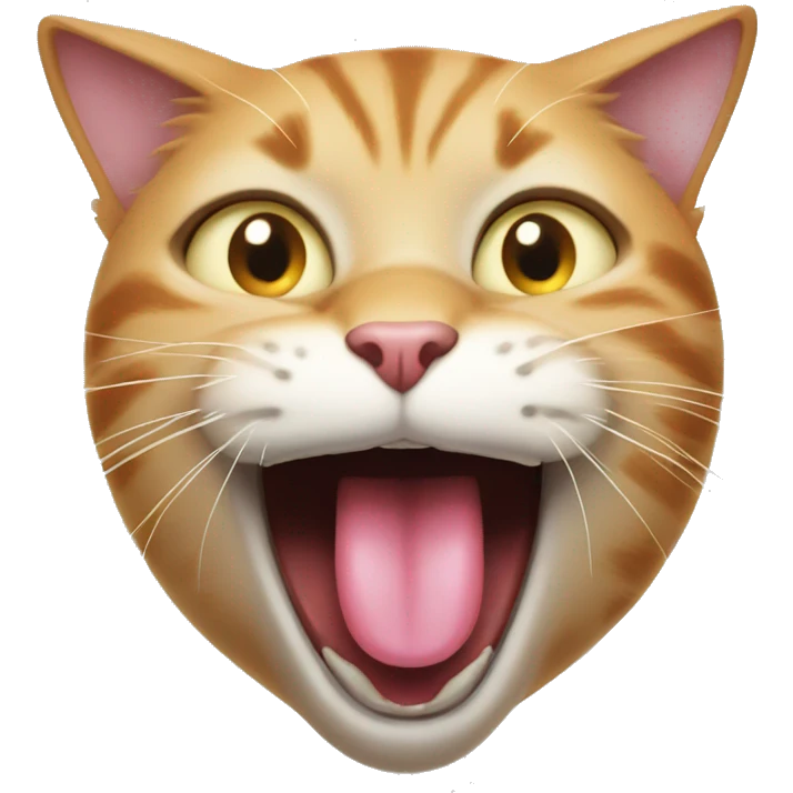 Cat with mouth open with tounge emoji