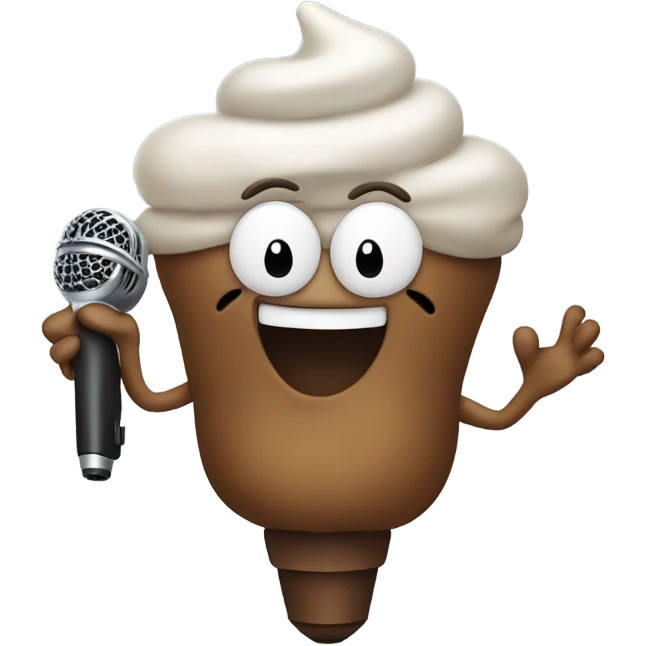 Poop with a microphone  emoji