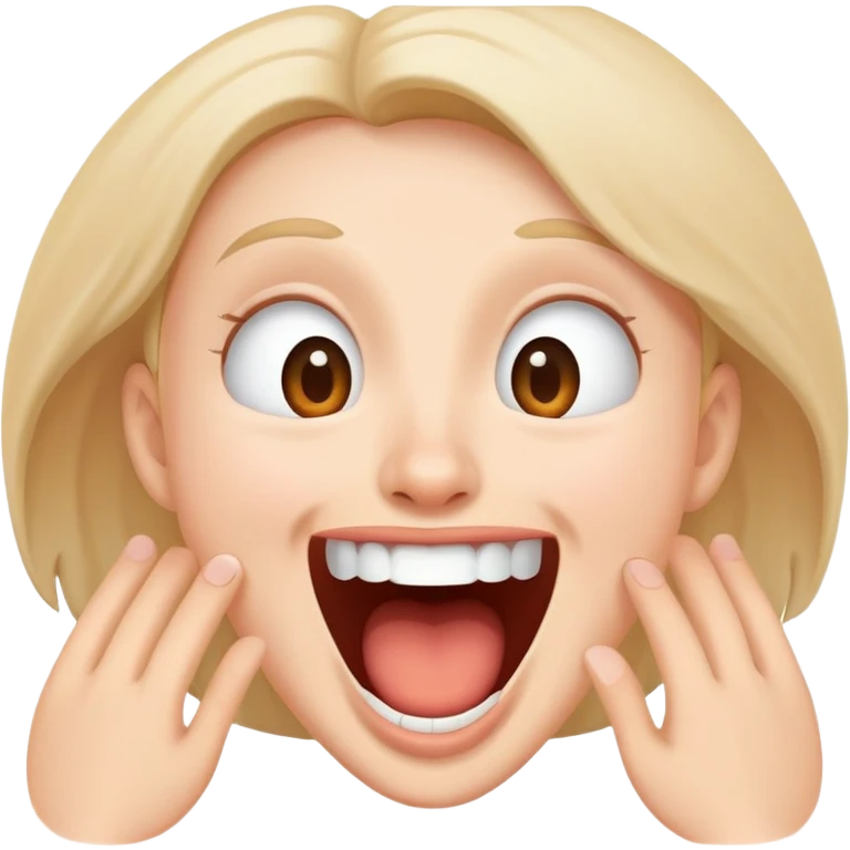 Surprised laughing face emoji