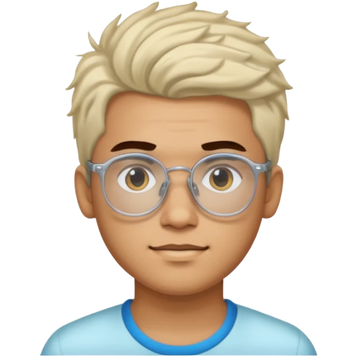 Erstelle mir eine Emoji von einem Jungen. Herkunft: Südamerika, Jung und Gutaussehend, mit durchsichtiger Brille und anderer Frisur  emoji
