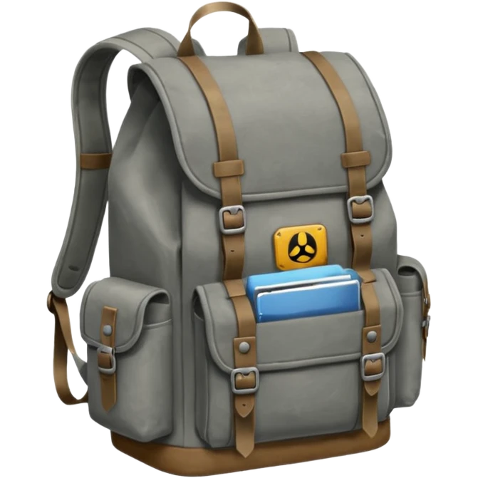 grey military backpack emoji
