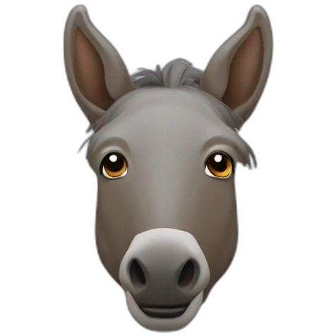 Cuttink donkeys head down emoji