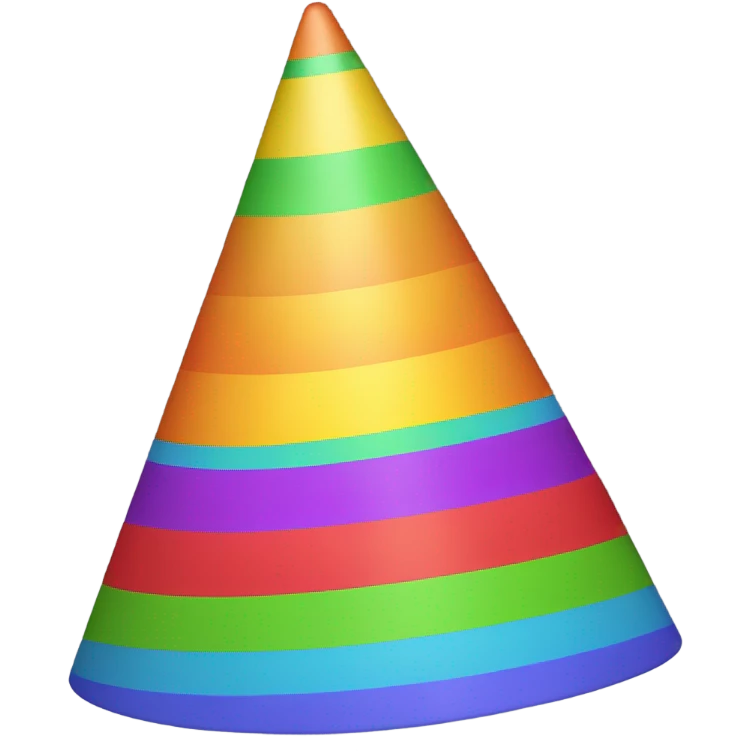 Rainbow party hat emoji