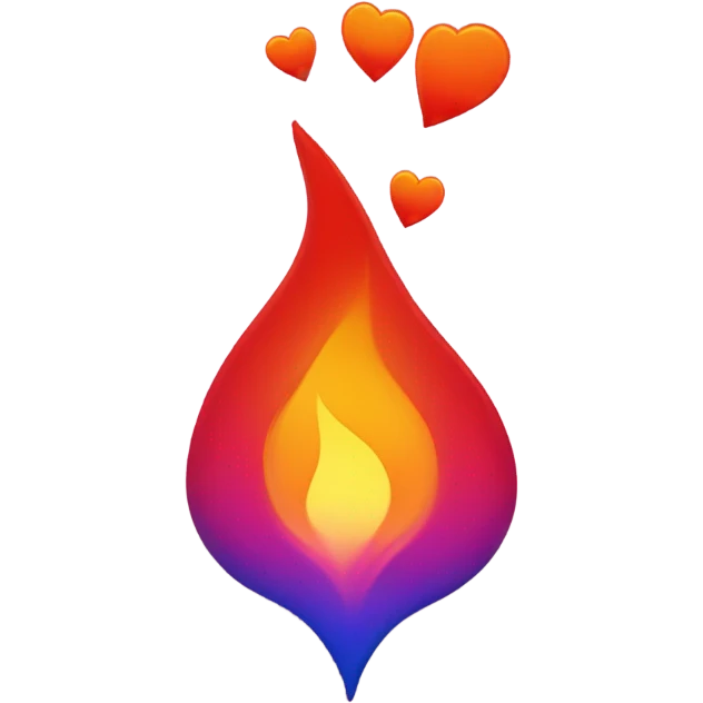 Heart transitioning into a flame emoji
