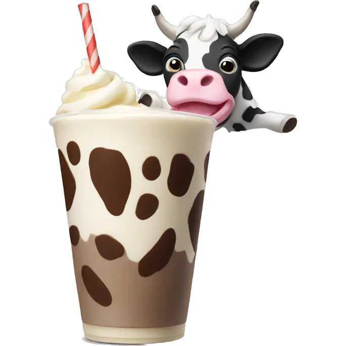 flying cow drinking a milkshake  emoji