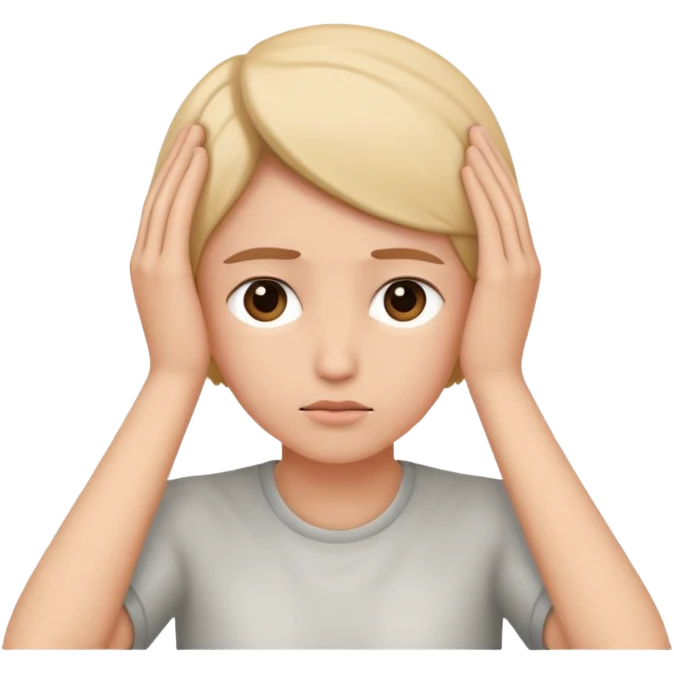 Face with hands on head with pose emoji
