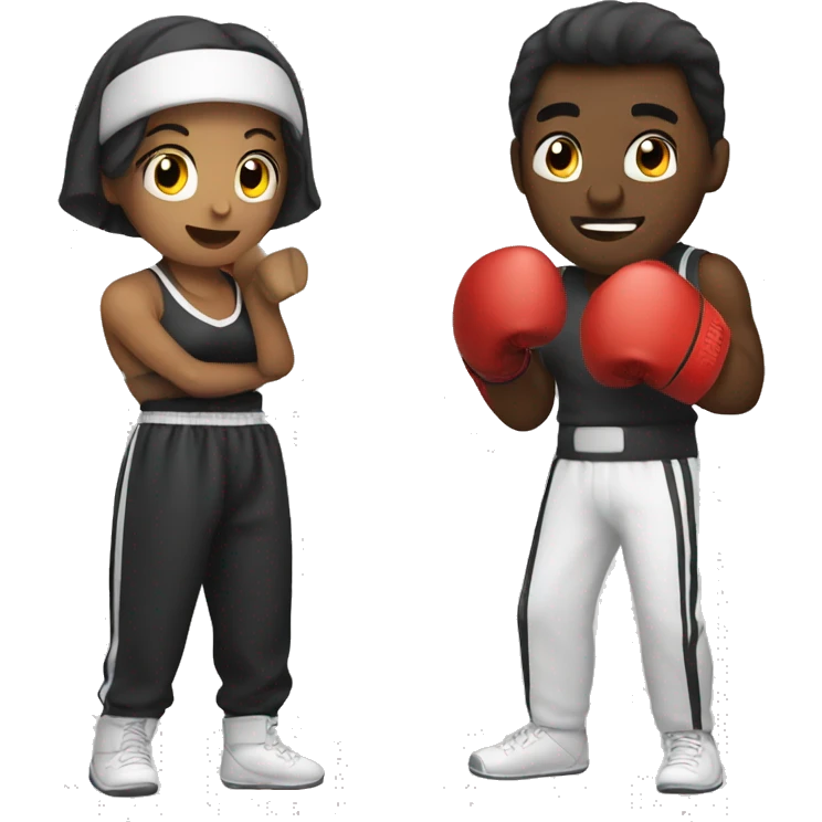 Boxing guy and girl emoji