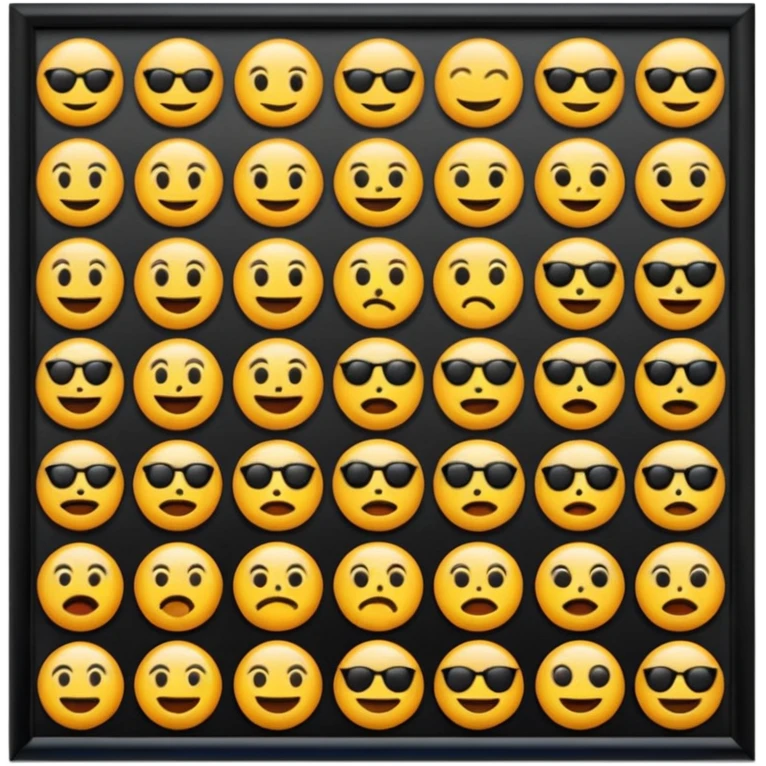 Emoji puzzle video.
Show 12 emojis in a clean grid.
One emoji has a clear visual difference (different color or missing detail).
Bright background, playful style.
Make it easy and fun for beginners.
4-second thinking time. emoji