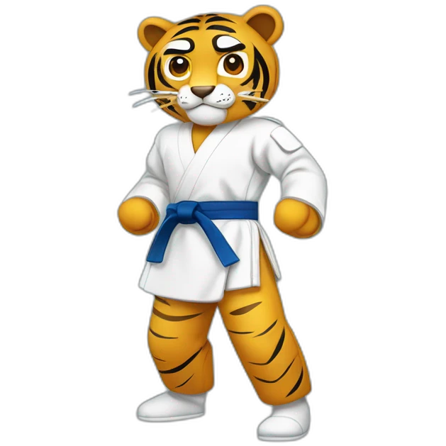 Taekwondo tigre estilo animé emoji