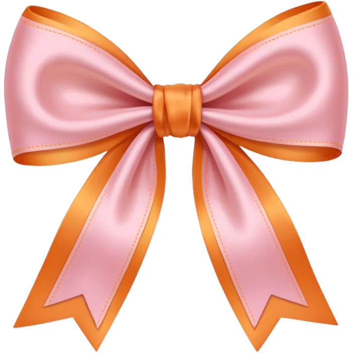 Light Pink light orange bow emoji