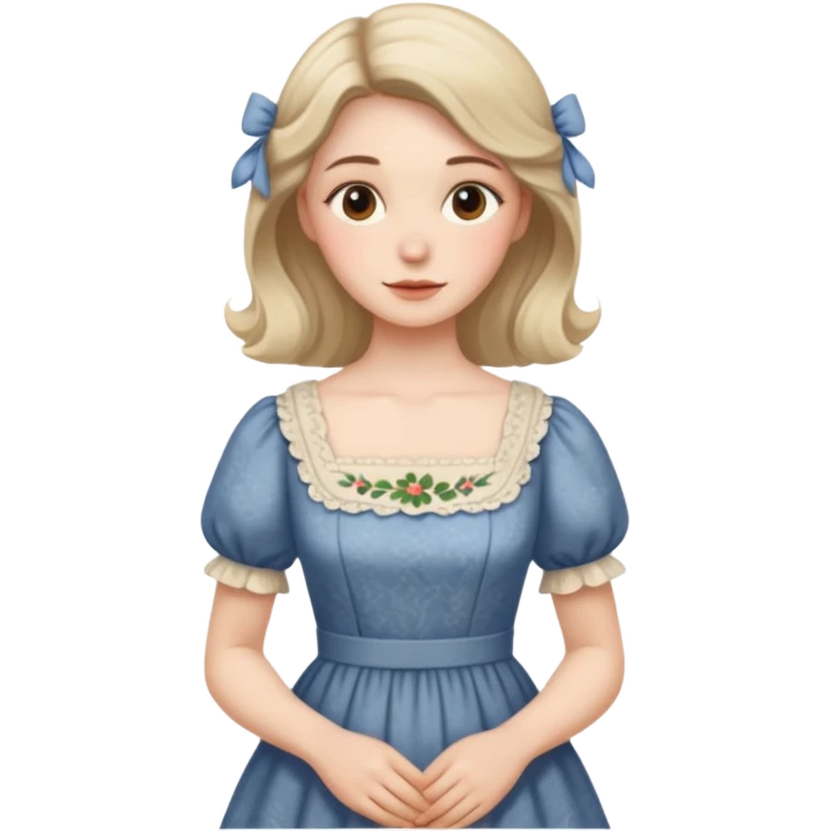 Cottagecore style realistic highly detailed with vintage material dress emoji