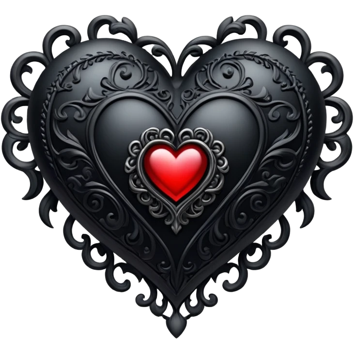 Goth heart emoji