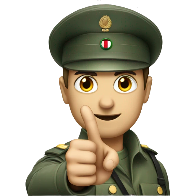 italian soldier pointing at you with hand emoji