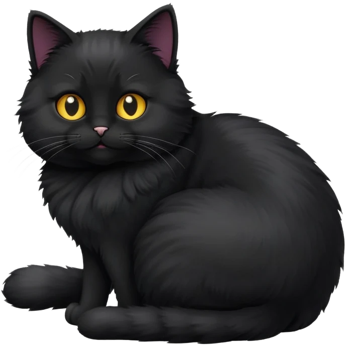 black cat with a big butt emoji
