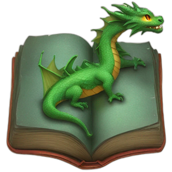 Un grimoire magique en forme de dragon  emoji