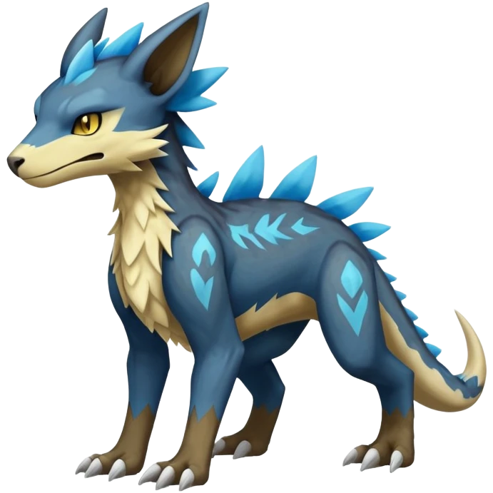 Manectric-Luxray-Cubone-Trico-Marowak-Draco-Fakémon-hybrid-creature (full body), 4 legs emoji