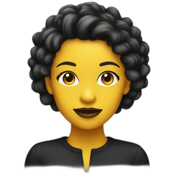 Yellow and black Split hair colored woman emoji