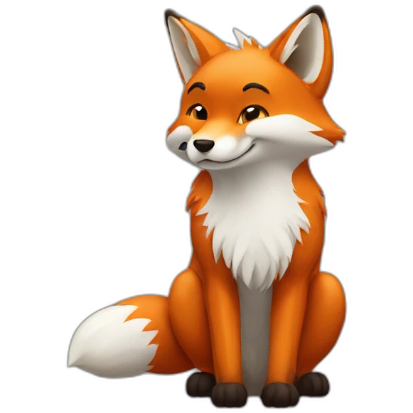 Fox stretching his paw forward emoji