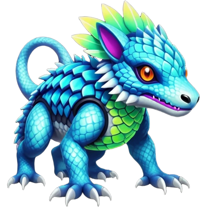  exotic tropical cyber-Protogen-Fakémon-Vernid-creature emoji