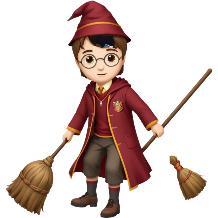Harry potter riding a broom emoji