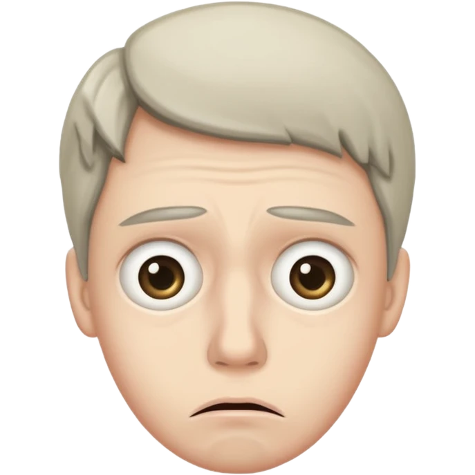 una persona con cara de anchoa preocupado con cara de anchoa emoji