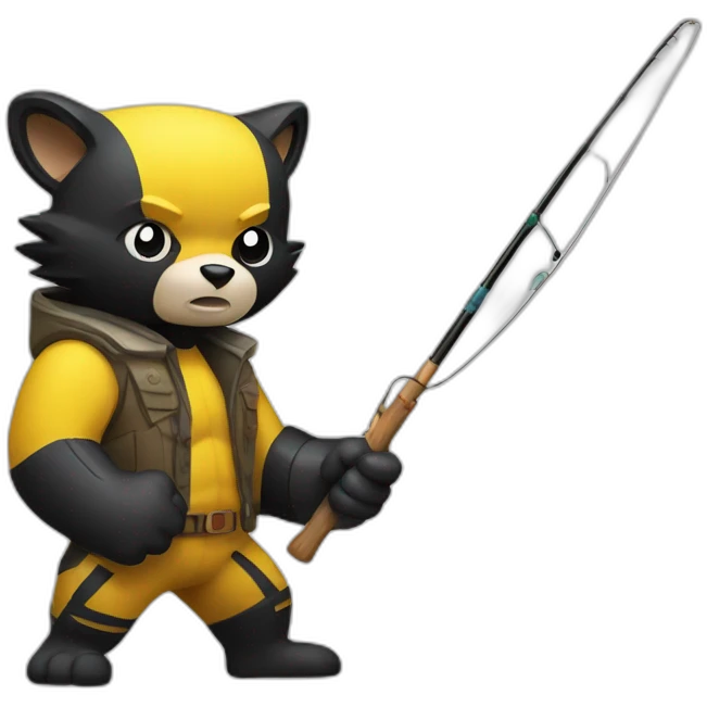 Wolverine with a fishing rod emoji