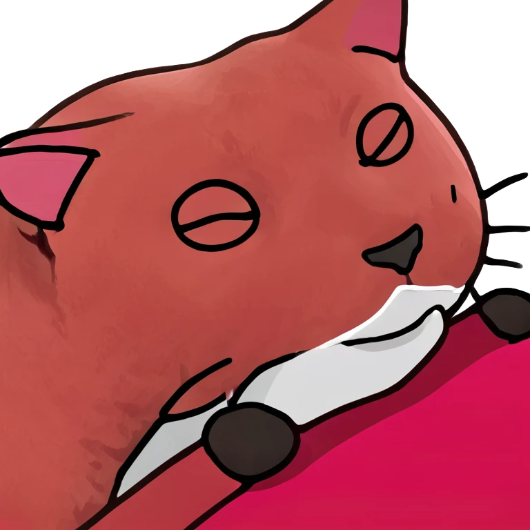 Hot pink Cat sleep  emoji