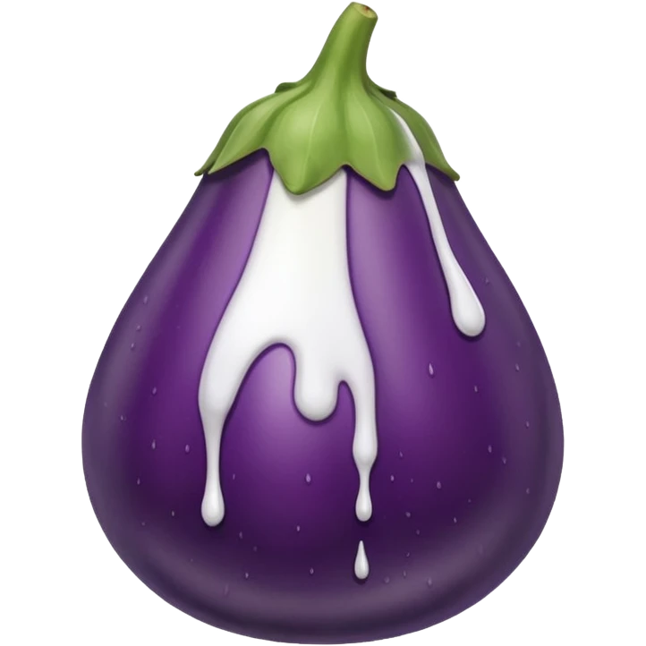 Long Eggplant dripping white liquid from the top emoji