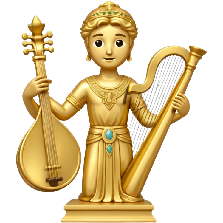 musician statue gold emoji