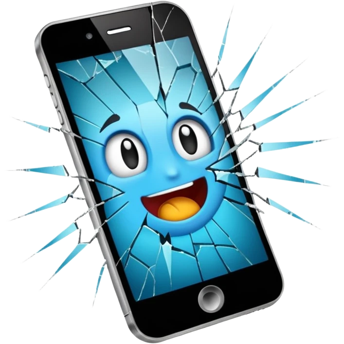 cracked phone screen emoji
