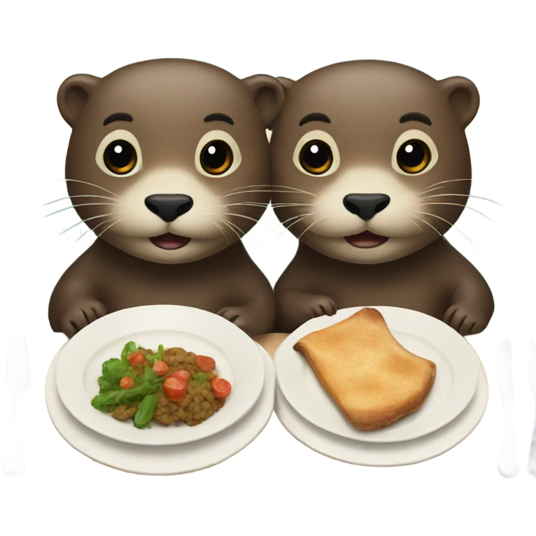 Otter couple out to dinner emoji