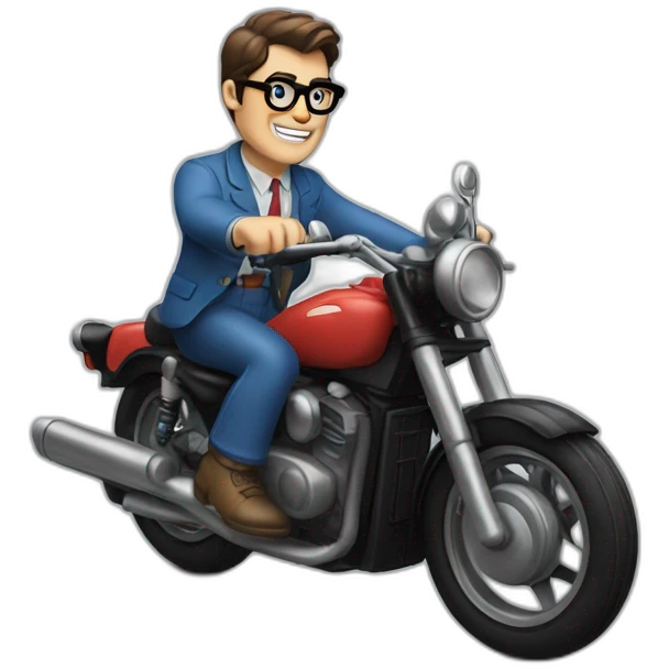 clark kent on a motorbike emoji