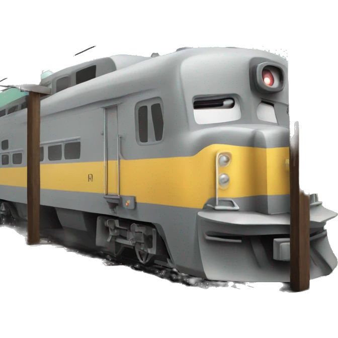 A train hits a car at a railroad crossing emoji