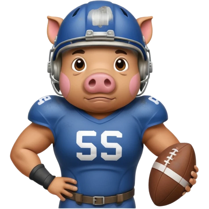 american football player pig emoji