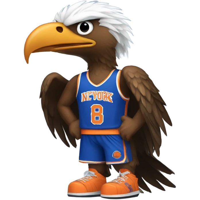 Eagle wearing a Knicks jersey emoji