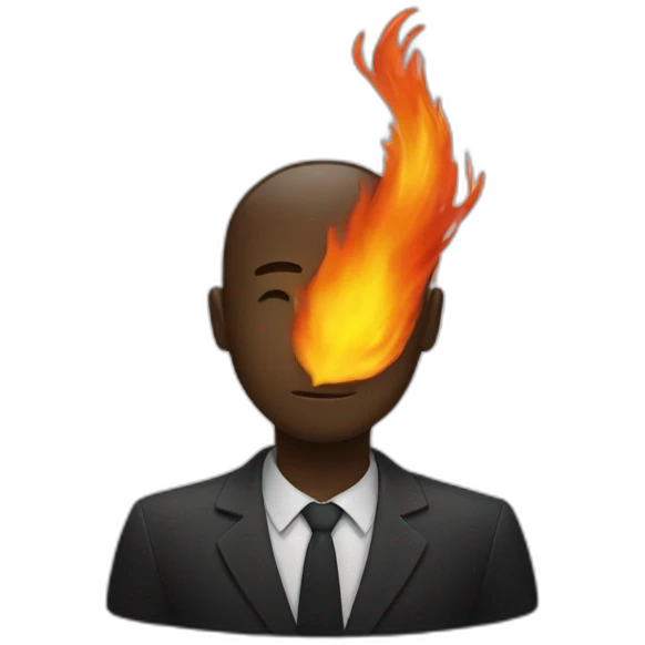 Un coeur noir avec du feu emoji