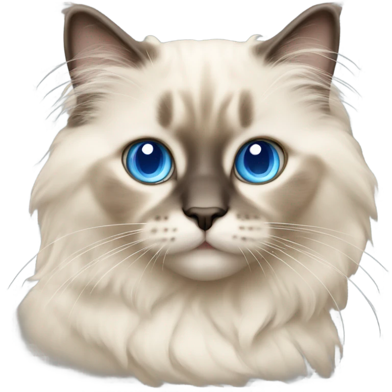 beige baby ragdoll cat with blue eyes emoji