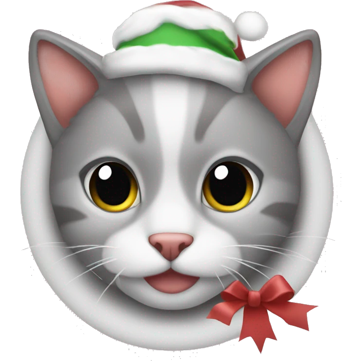 Bola de Navidad rosa con cara de gato emoji