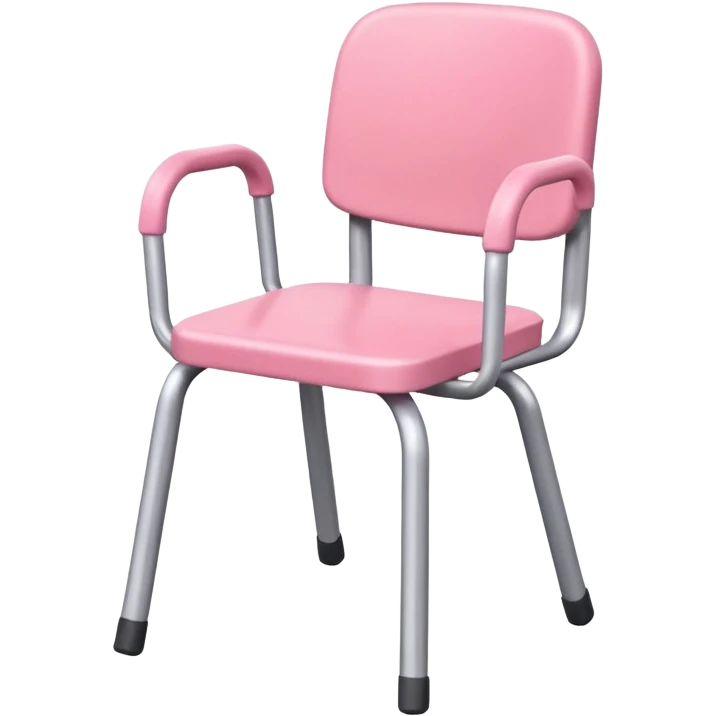 Plastic pink chair with two legs walking wearing shoes emoji